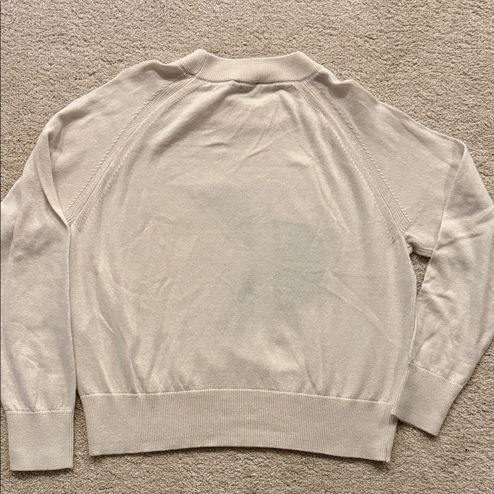 NWT Calvin Klein Beige Pullover with Black Initials Womens Size Medium - Picture 6 of 7